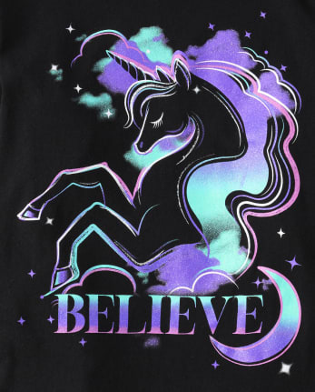 Girls Believe Unicorn Graphic Tee