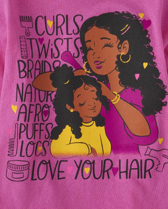 Baby And Toddler Girls Love Your Hair Graphic Tee