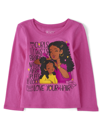 Baby And Toddler Girls Love Your Hair Graphic Tee