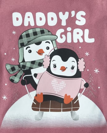 Baby And Toddler Girls Penguin Graphic Tee