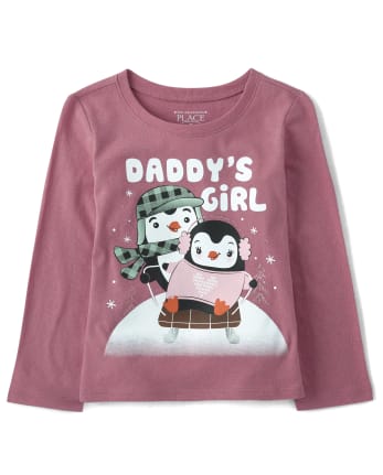 Baby And Toddler Girls Penguin Graphic Tee