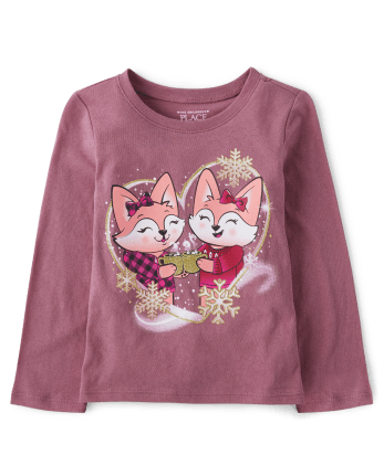 Baby And Toddler Girls Fox Graphic Tee