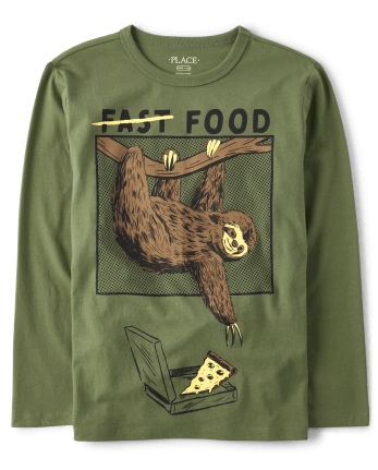 Camiseta con estampado de perezoso para niños