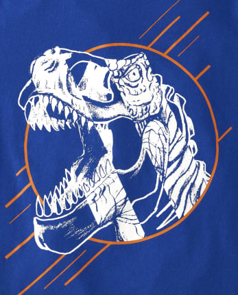 Camiseta con estampado de cabeza de dinosaurio para niños