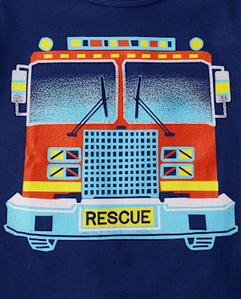 Baby And Niños pequeños Boys Fire Truck Camisetas estampadas - MIDNIGHT MOON
