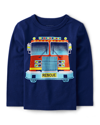 Baby And Niños pequeños Boys Fire Truck Camisetas estampadas - MIDNIGHT MOON