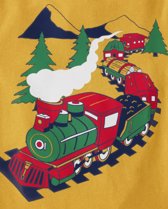 Camiseta con gráfico de tren para bebés y niños pequeños