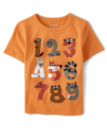 Baby And Toddler Boys Animal Numbers Graphic Tee