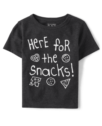Baby And Toddler Boys Here For Snacks Graphic Tee