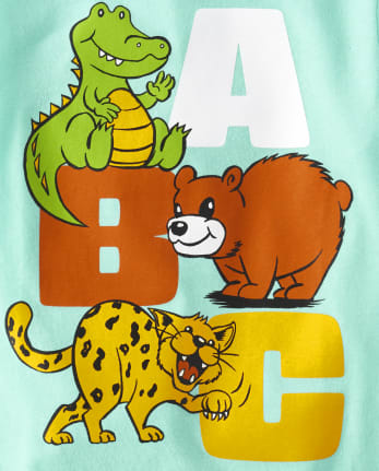 Baby And Toddler Boys ABC Animal Graphic Tee