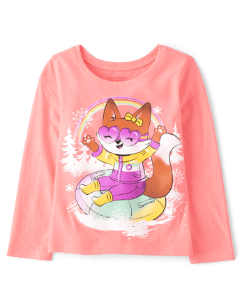 Camiseta con gráfico Fox Snowtubing para bebés y niñas pequeñas