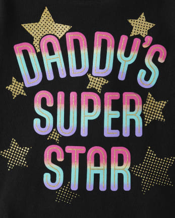Baby And Toddler Girls Daddy's Super Star Graphic Tee