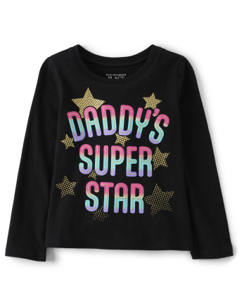 Baby And Toddler Girls Daddy's Super Star Graphic Tee