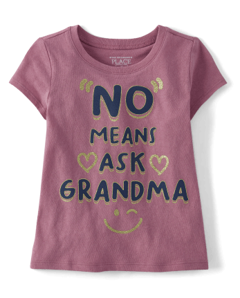 Baby And Toddler Girls Ask Grandma Graphic Tee