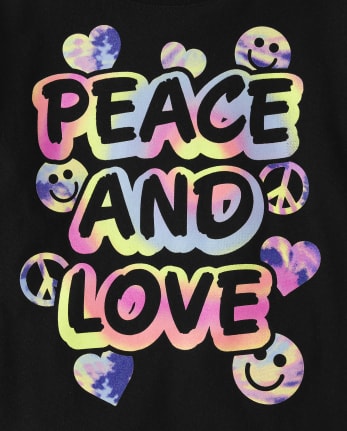 Girls Peace And Love Graphic Tee