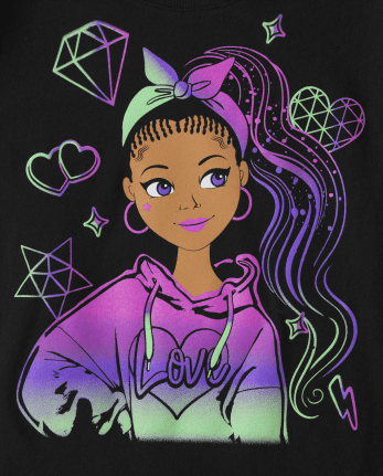 Camiseta con estampado de niña