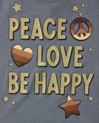 Camiseta con estampado de paz para niñas
