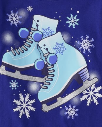 Girls Ice Skates Graphic Tee