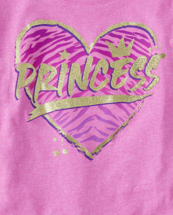 Girls Princess Heart Graphic Tee