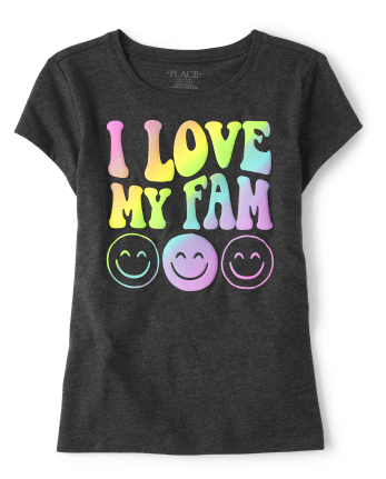Fille Love My Fam T-shirt imprimé