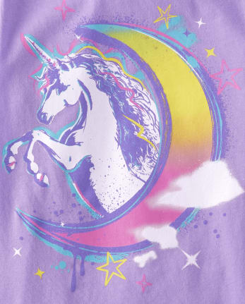 Girls Unicorn Moon Graphic Tee