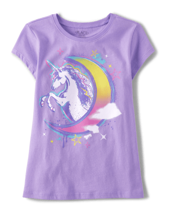 Girls Unicorn Moon Graphic Tee