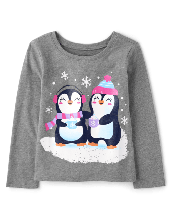 Baby And Toddler Girls Penguin Besties Graphic Tee