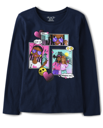 Girls Comic Book Besties Graphic Tee