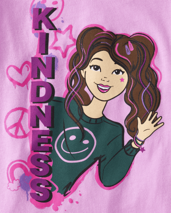 Girls Kindness Graphic Tee - LILAC FIELD