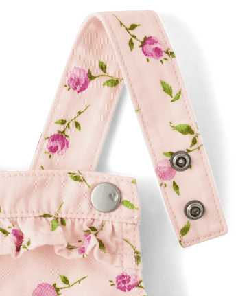 Conjunto de traje de 2 piezas con falda floral para niñas pequeñas