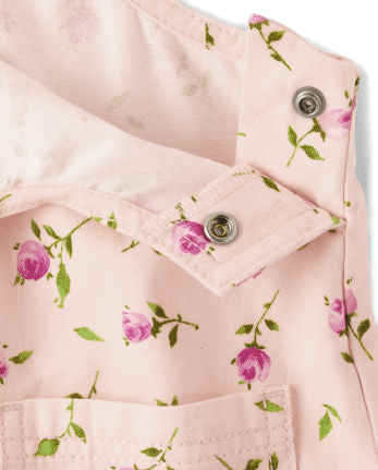 Conjunto de traje de 2 piezas con falda floral para niñas pequeñas