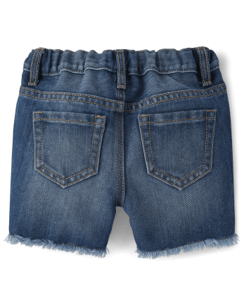 Baby And Toddler Girls Distressed Midi Jean Shorts | The Children's ...