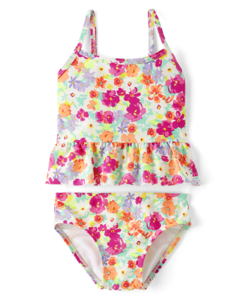  Toddler Girls Two Piece Swimsuits Tankini Bathing Suit