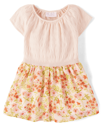 Baby And Toddler Girls Mommy And Me Floral Smocked Fit And Flare Dress