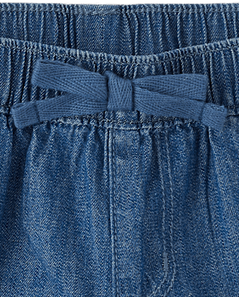Shorts en chambray à enfiler pour bébés et petites filles