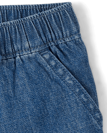 Shorts en chambray à enfiler pour bébés et petites filles