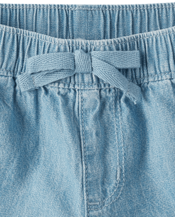 Shorts en chambray à enfiler pour bébés et petites filles
