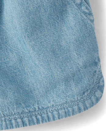 Shorts en chambray à enfiler pour bébés et petites filles