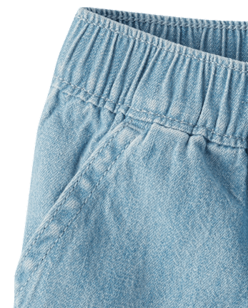 Shorts en chambray à enfiler pour bébés et petites filles