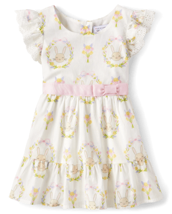 Toddler Girls Bunny Ruffle Dress