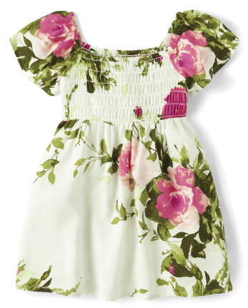 Toddler Girls Mommy And Me Floral Smocked Dress
