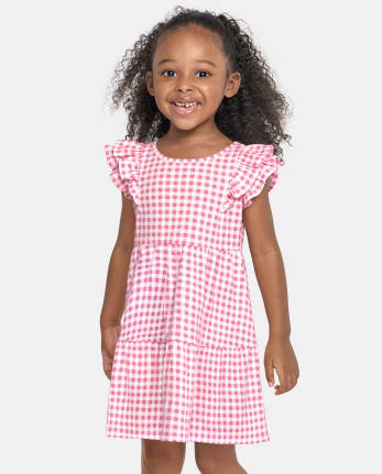 Baby And Toddler Girls Gingham Tiered Dress