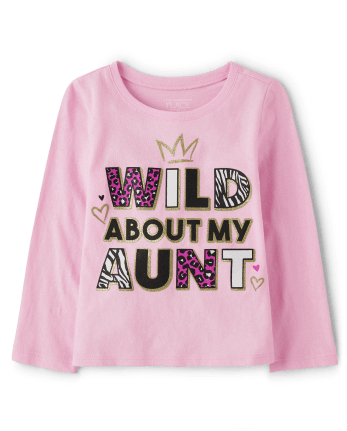 Baby And Toddler Girls Wild About My Aunt Graphic Tee