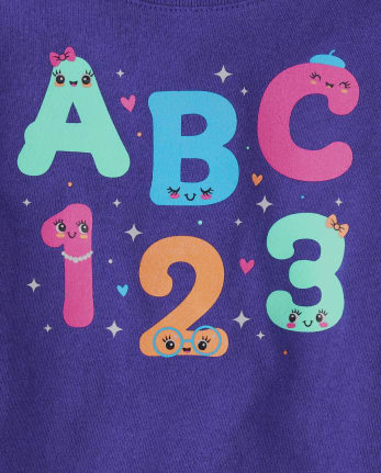 Camiseta con gráfico ABC para bebés y niñas pequeñas