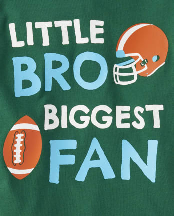 Baby And Toddler Boys Little Bro Football Graphic Tee