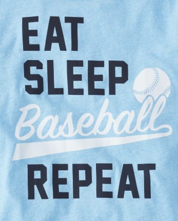 Boys Eat Sleep Baseball Repeat Graphic Tee