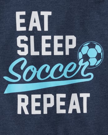Baby And Toddler Boys Eat Sleep Soccer Repeat Graphic Tee
