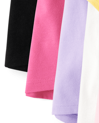 Lot de 6 t-shirts asymétriques pour petites filles