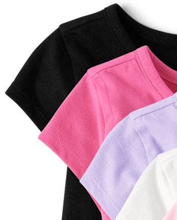 Lot de 6 t-shirts asymétriques pour petites filles