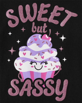 Camiseta con estampado dulce pero atrevido para bebés y niñas pequeñas